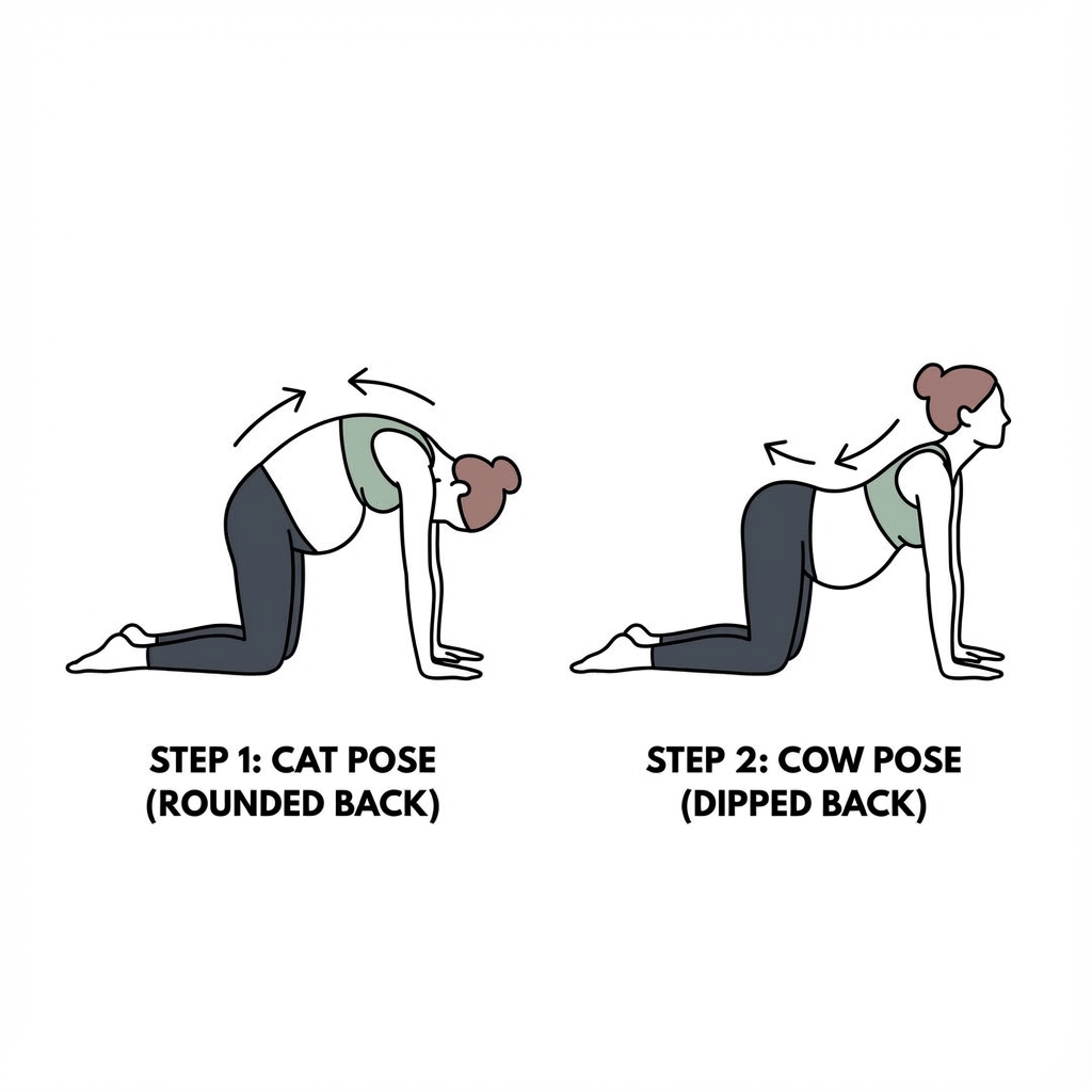Illustration of Cat-Cow Pose